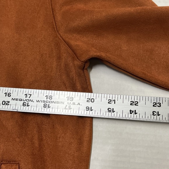 Ben Sherman Jacket Mens S Rust Faux Suede Zip Up Bomber Soft Comfort Golf Preppy - Picture 9 of 9